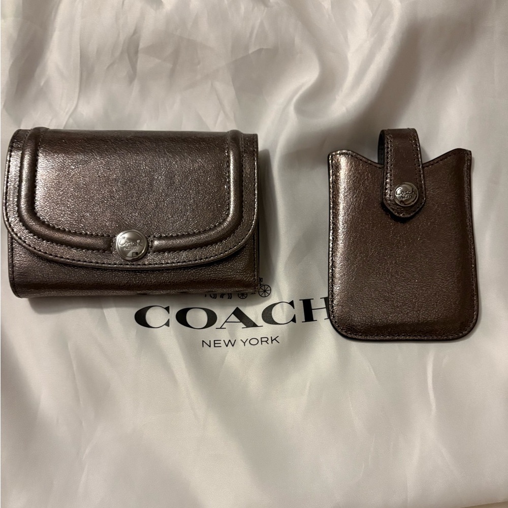 Leather Coach Wallet and sm elec case
MET SV/Pewter
All sales final